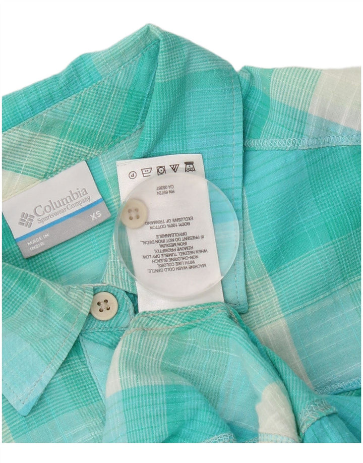 Columbia Womens Shirt UK 6 XS Blue Check Cotton