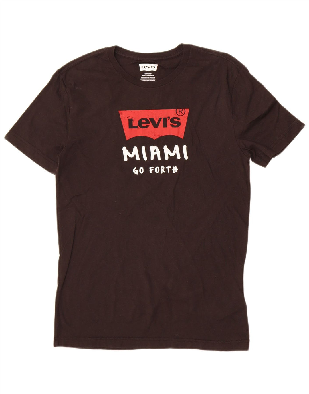 Levi's Mens Miami Graphic T-Shirt Top Small Black Cotton