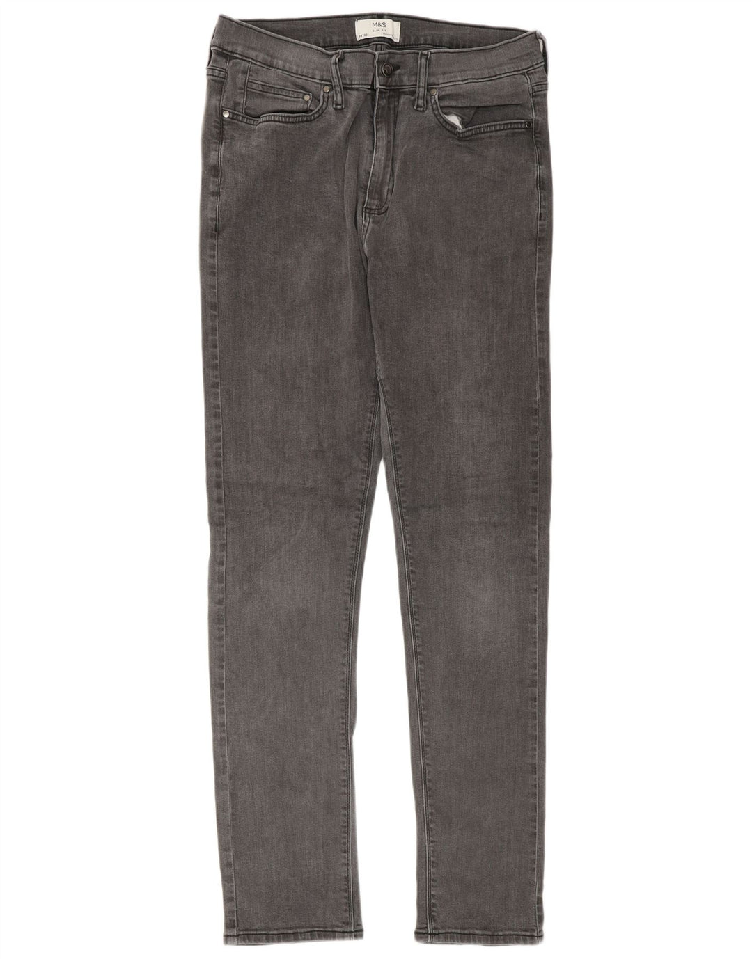 Marks & Spencer Mens Slim Jeans W34  L33 Grey Cotton