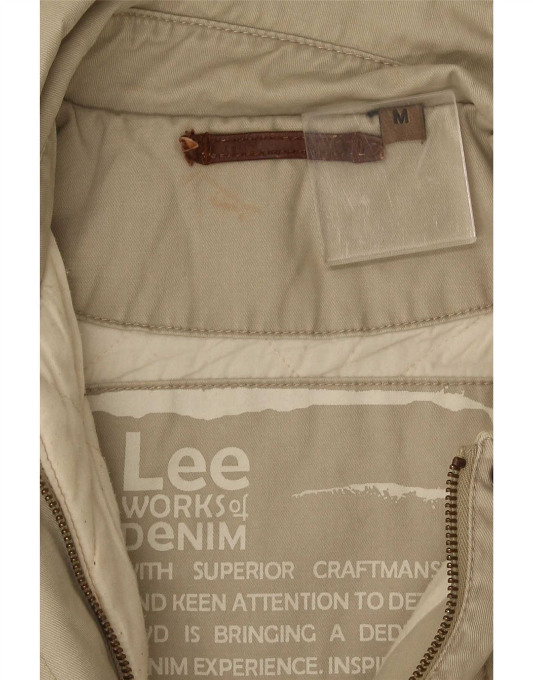 Lee Womens Utility Jacket UK 14 Medium Beige Cotton
