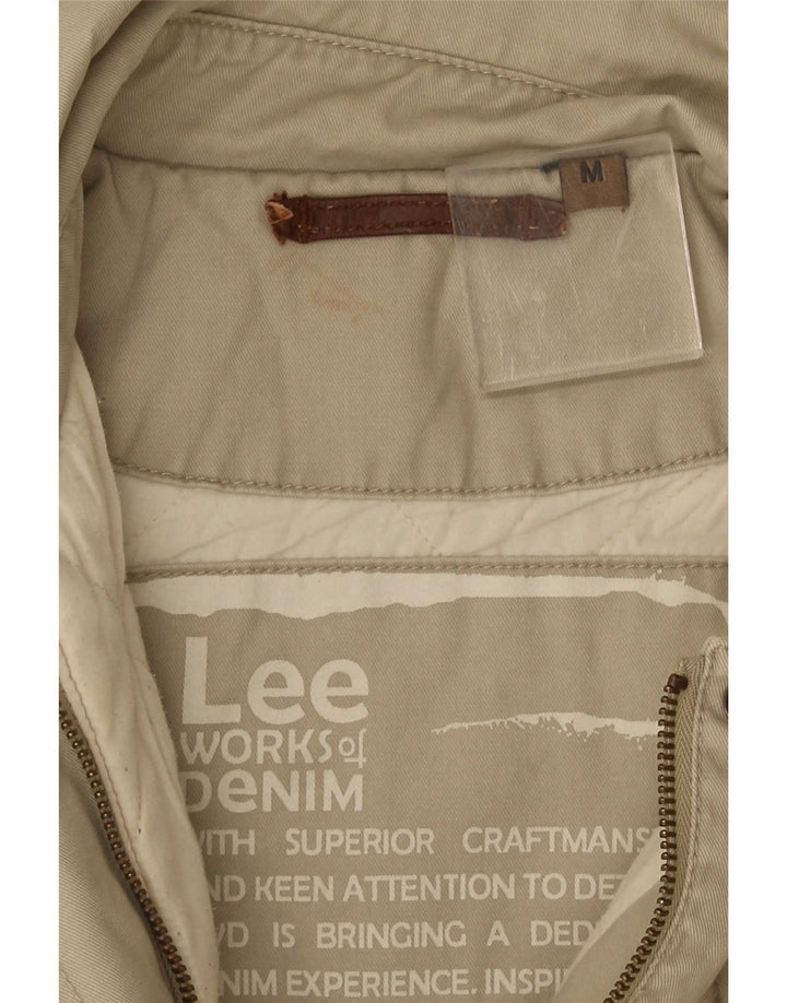 Lee Womens Utility Jacket UK 14 Medium Beige Cotton
