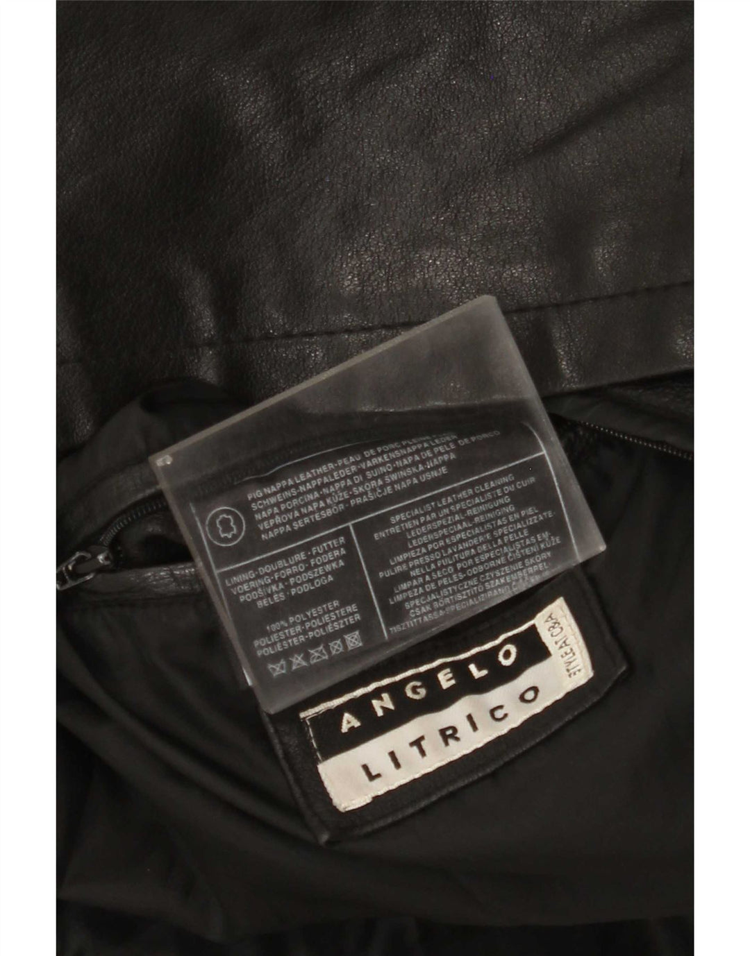 Angelo Litrico Mens Leather Jacket UK 38 Medium Black