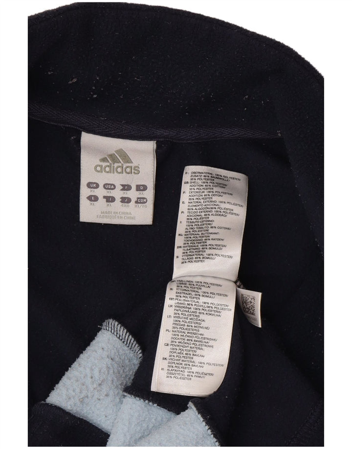 Adidas Mens Climawarm Fleece Jacket XL Navy Blue Colourblock Polyester