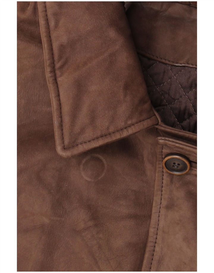 Vintage Mens Leather Jacket UK 42 XL Brown Leather