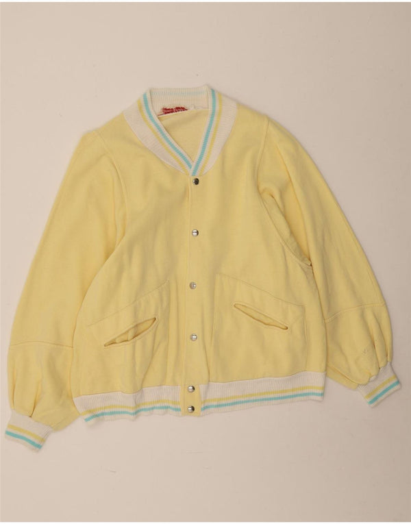 James Dillon Mens Tracksuit Top Jacket Large Yellow Colourblock Cotton