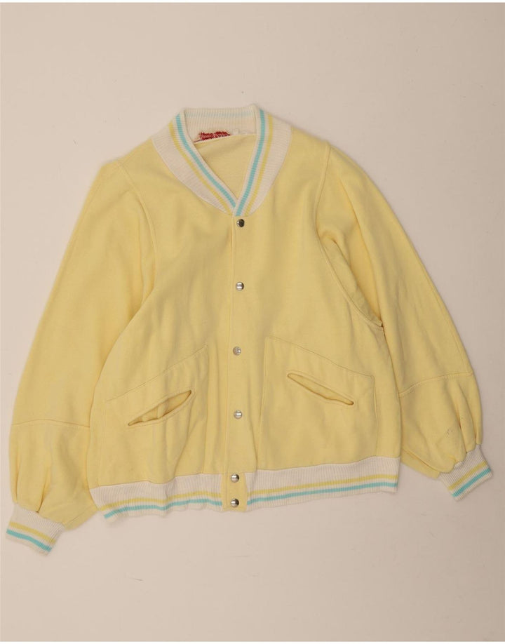 James Dillon Mens Tracksuit Top Jacket Large Yellow Colourblock Cotton