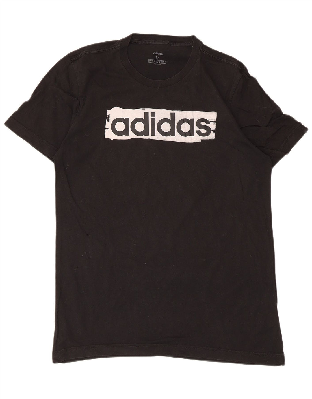 Adidas Mens Graphic T-Shirt Top Medium Black Cotton