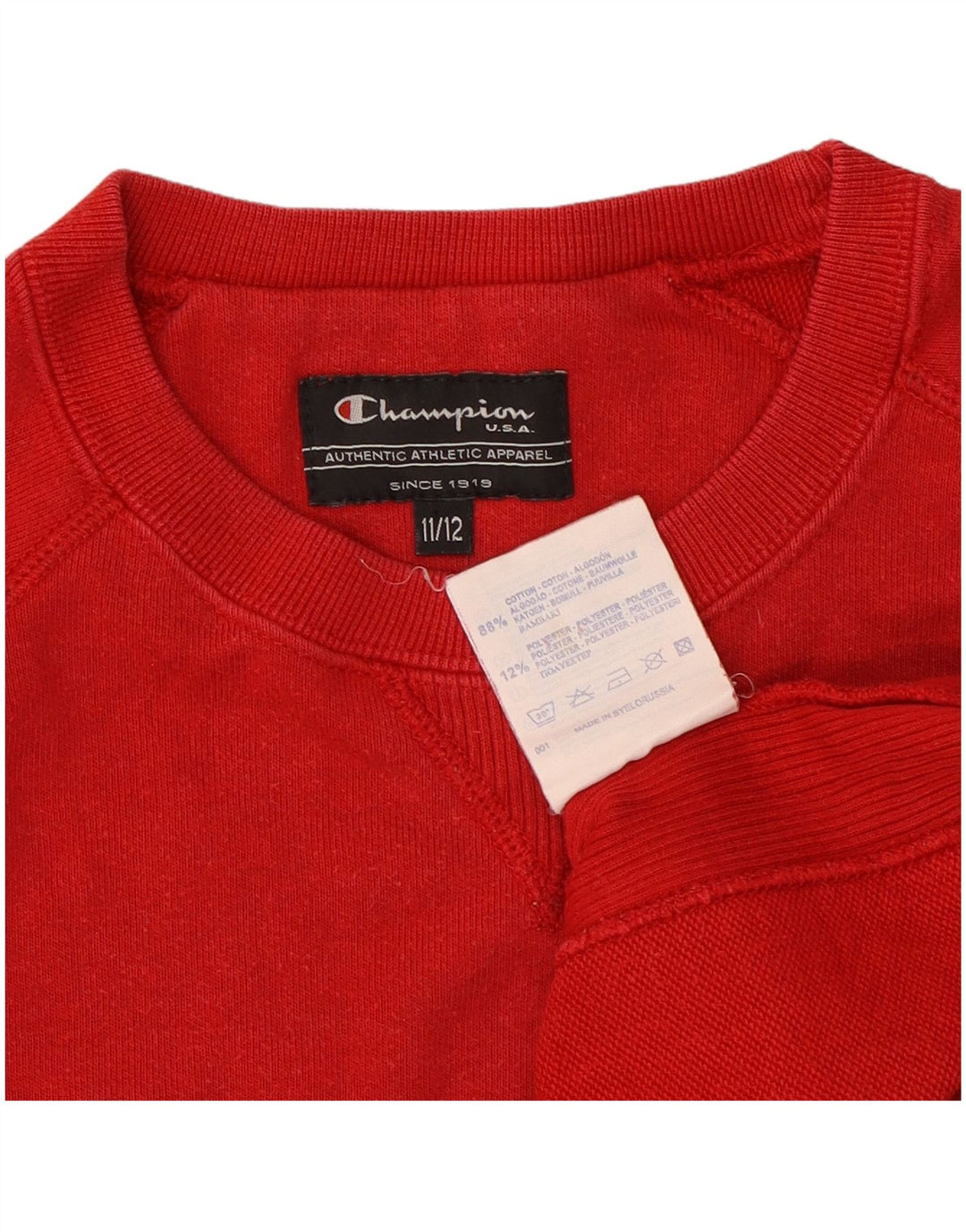 Champion Boys Graphic Sweatshirt Jumper 11-12 Years Red Cotton
