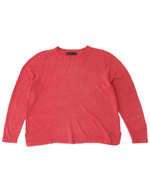 Marks & Spencer Womens Boat Neck Jumper Sweater UK 18 XL Red Acrylic