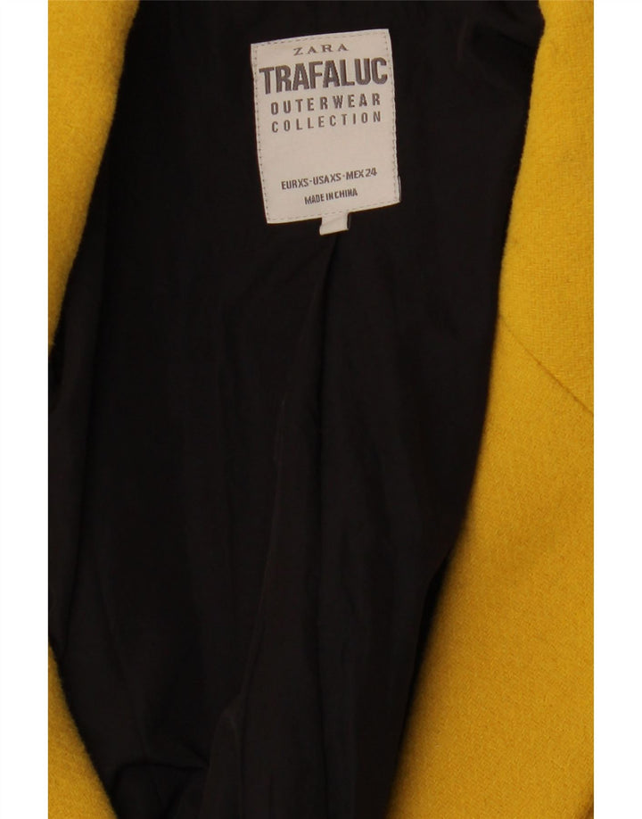 ZARA Womens Overcoat UK 6 XS Yellow
