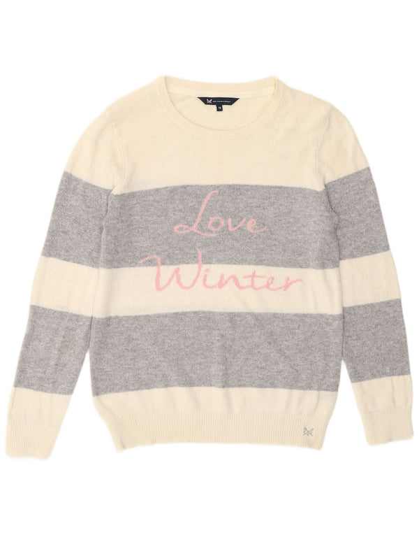 Crew Clothing Womens Crew Neck Jumper Sweater UK 12 Medium Off White