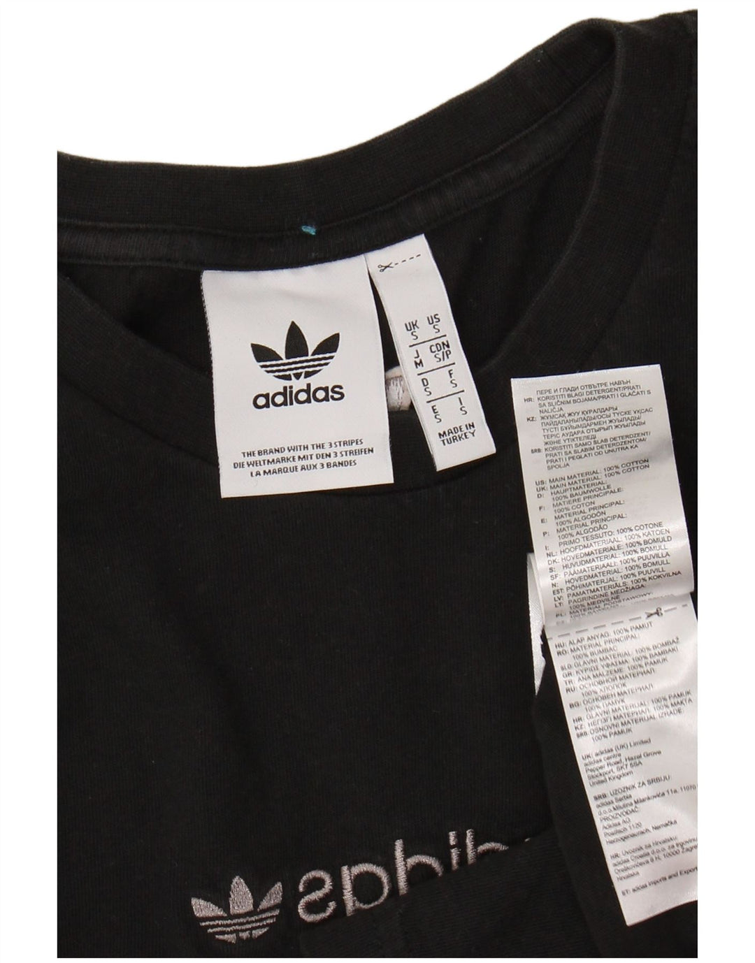 ADIDAS Mens T-Shirt Top Small Black Cotton