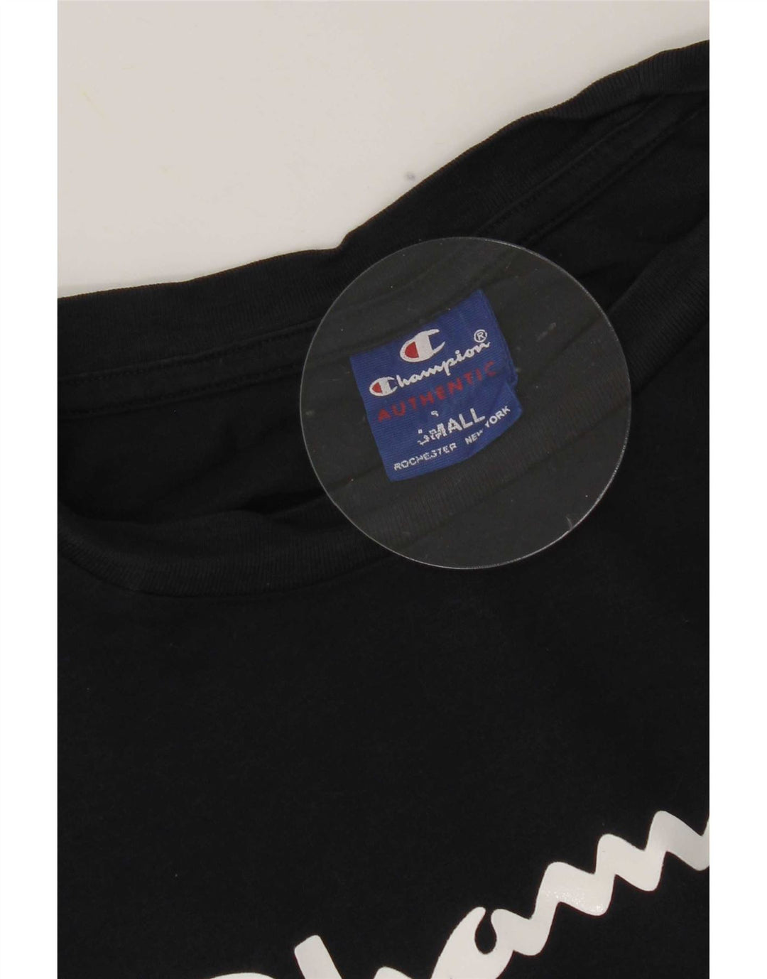 Champion Mens Graphic T-Shirt Top Small Black Cotton