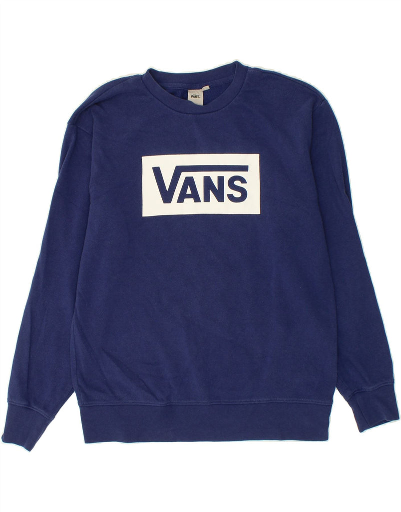 VANS Mens Graphic Sweatshirt Jumper Small Blue Cotton | Vintage Vans | Thrift | Second-Hand Vans | Used Clothing | Messina Hembry 