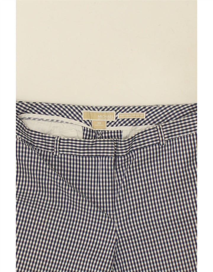MICHAEL KORS Womens Slim Chino Trousers US 10 Large W32 L29  Blue Gingham | Vintage Michael Kors | Thrift | Second-Hand Michael Kors | Used Clothing | Messina Hembry 