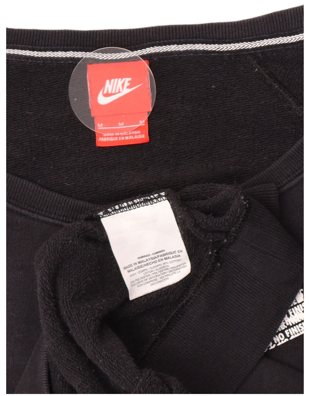 Nike Womens Graphic Oversized Sweatshirt Jumper UK 14 Medium Black Cotton