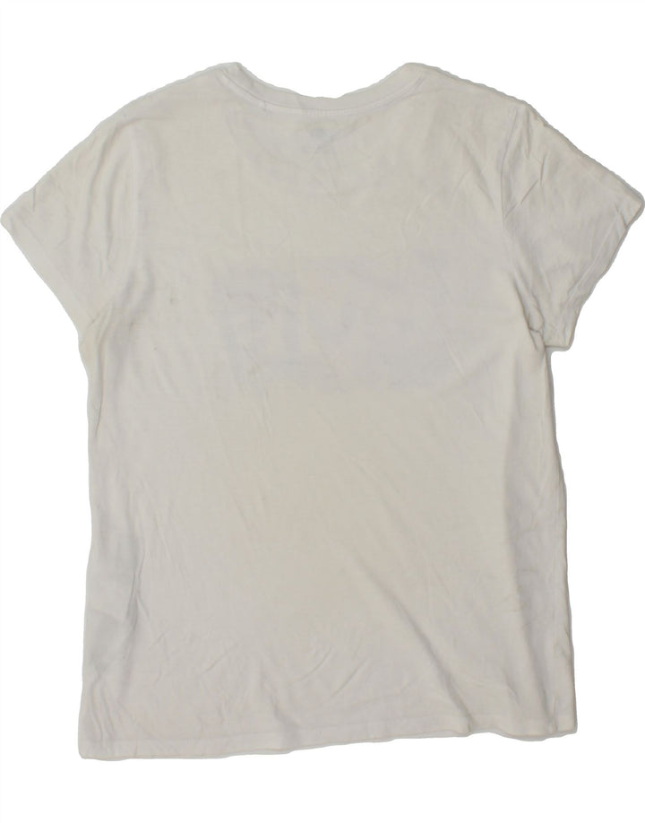 LEVI'S Womens Graphic T-Shirt Top UK 16 Medium White Vintage Levi's and Second-Hand Levi's from Messina Hembry 
