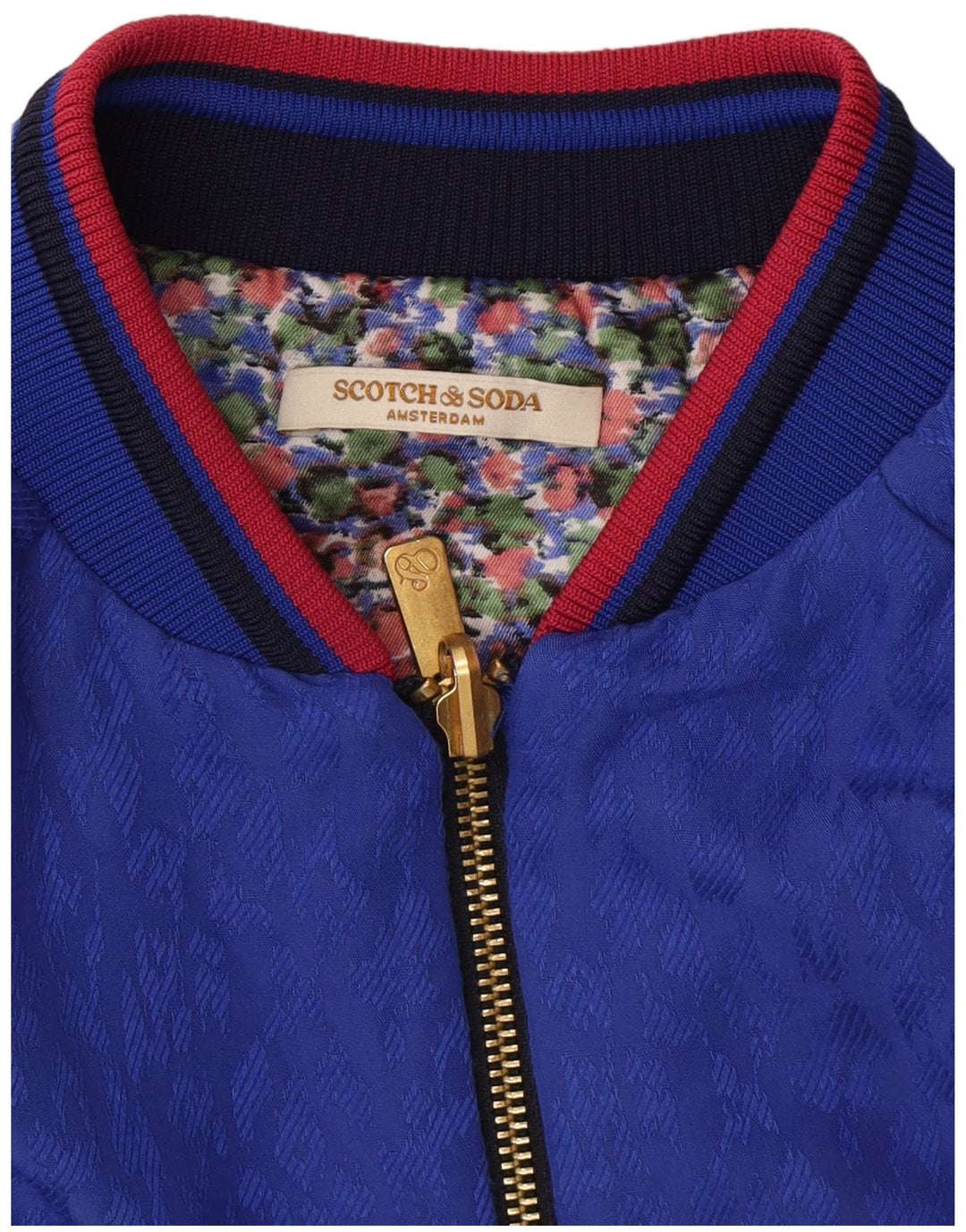 Scotch & Soda Womens Reversible Jacket UK 14 Medium Blue Floral