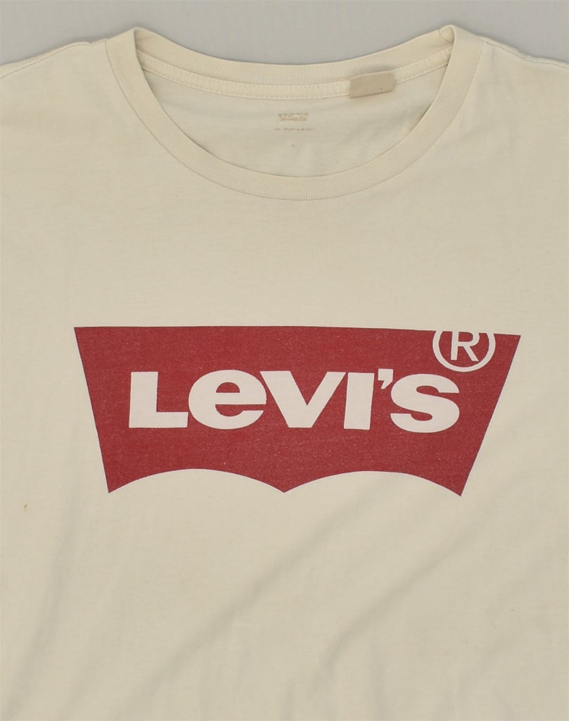 LEVI'S Mens Graphic T-Shirt Top Large Off White Cotton | Vintage Levi's | Thrift | Second-Hand Levi's | Used Clothing | Messina Hembry 