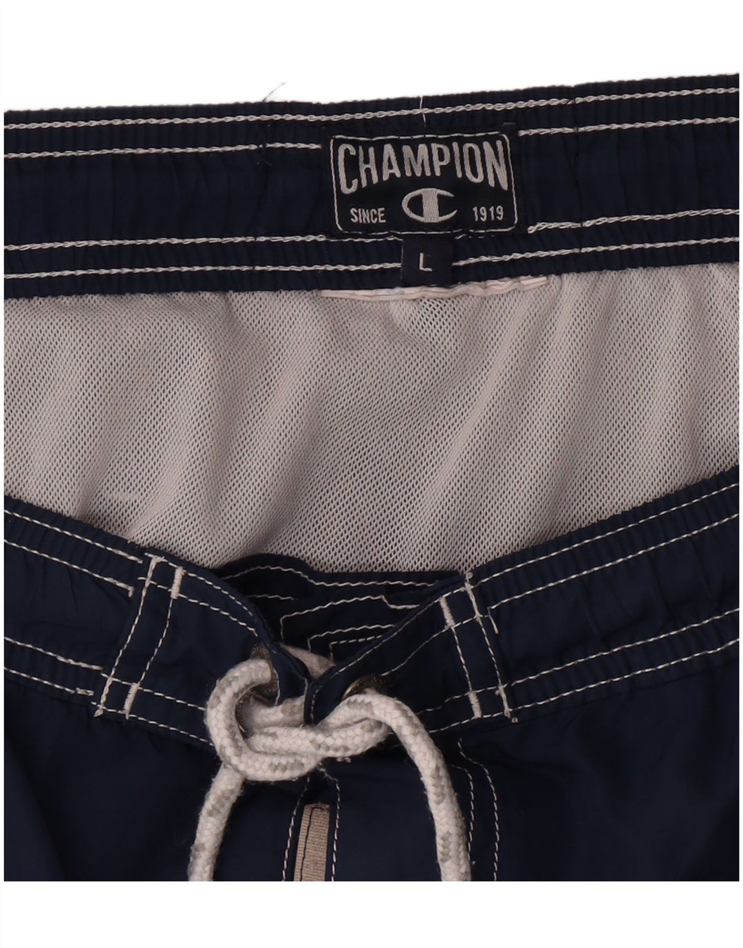 CHAMPION Mens Swimming Shorts Large  Navy Blue Colourblock