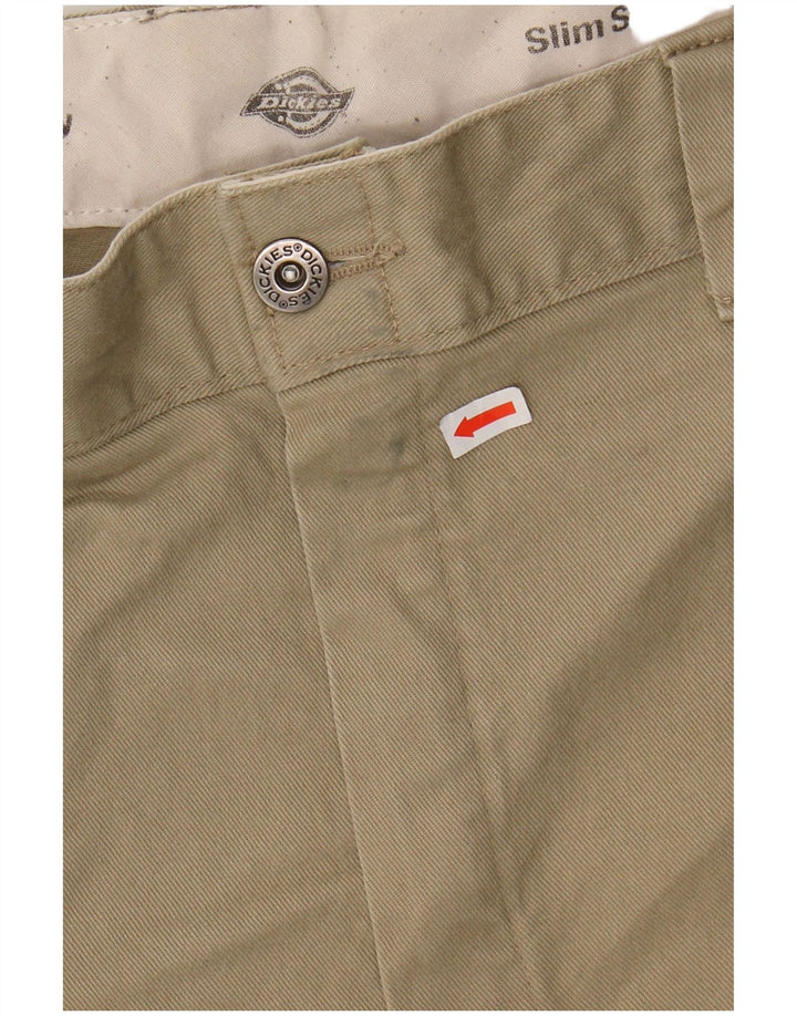 DICKIES Mens Slim Skinny Chino Trousers W38 L34 Beige Cotton
