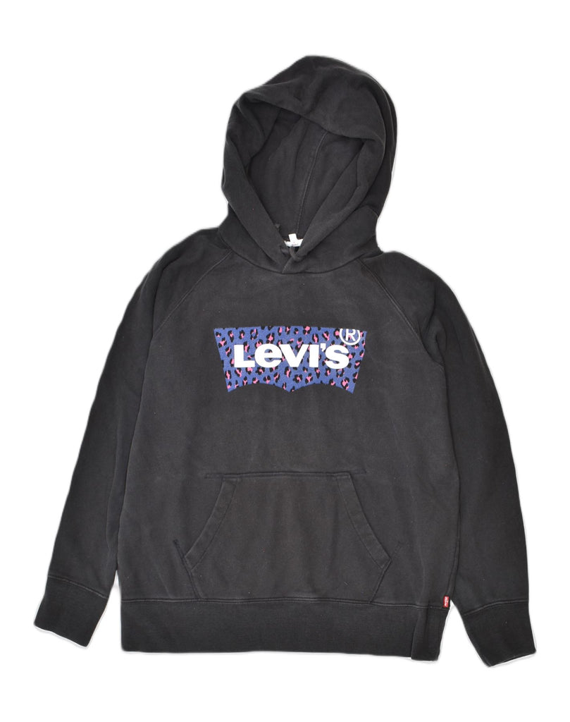 LEVI'S Mens Graphic Hoodie Jumper Small Black Cotton | Vintage | Thrift | Second-Hand | Used Clothing | Messina Hembry 