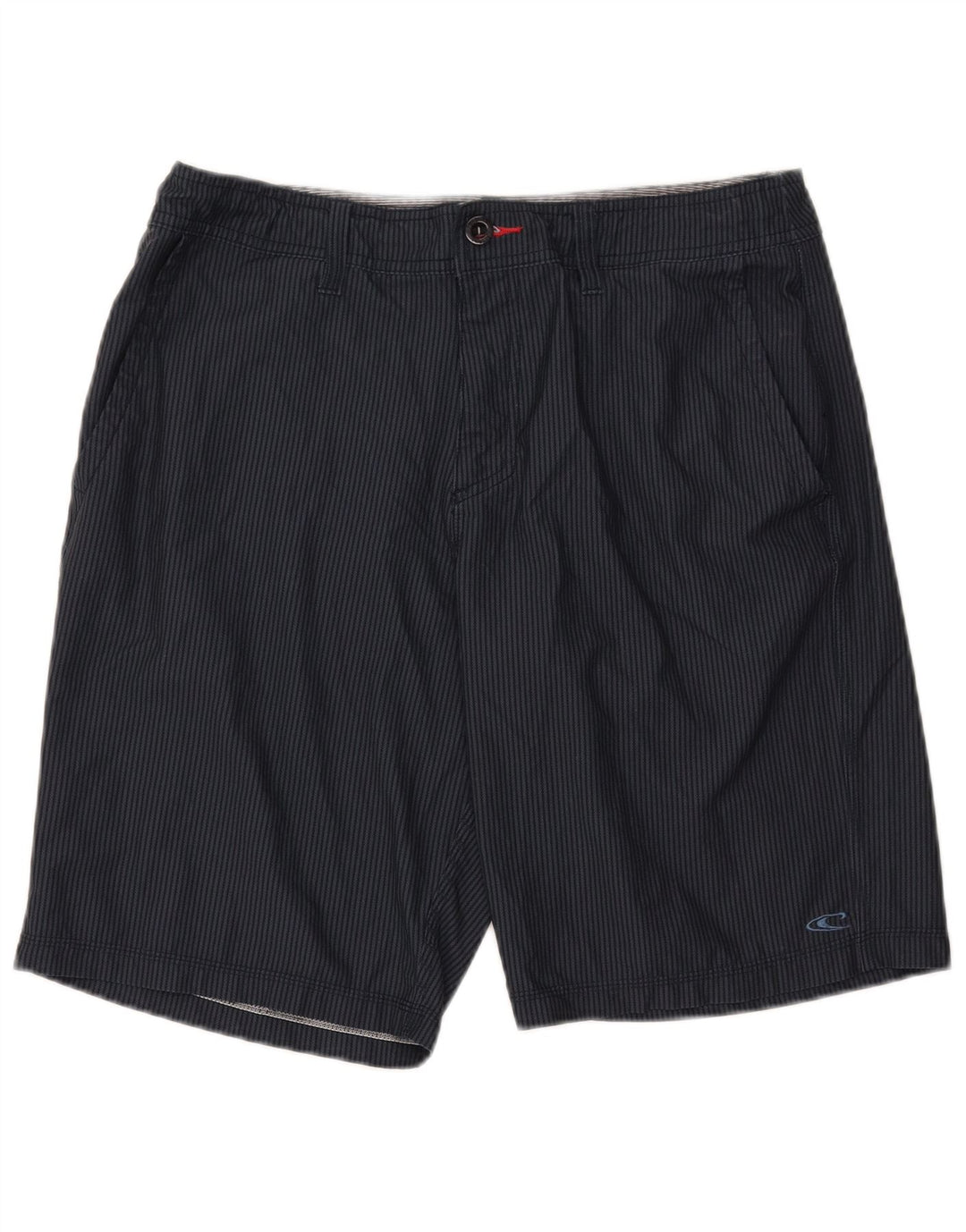 O'Neill Mens Chino Shorts W34 Large Navy Blue Pinstripe Polyester