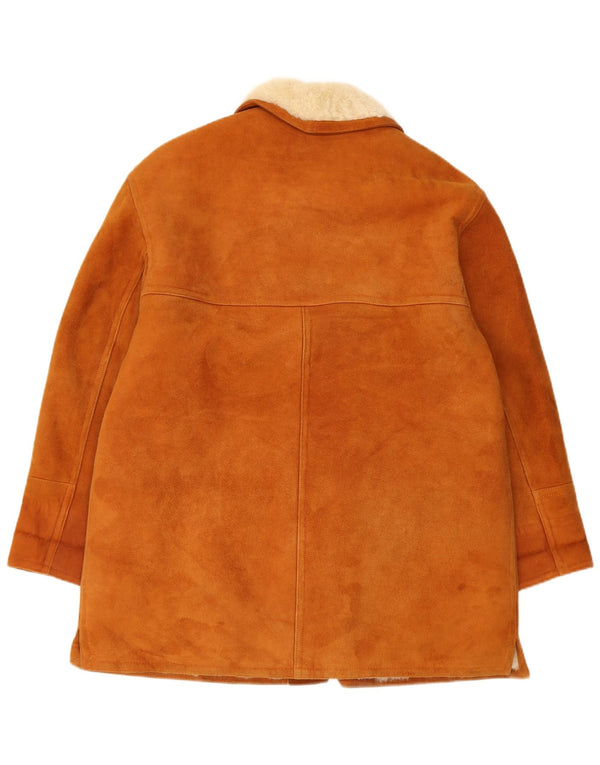 Fibok Womens Shearling Jacket IT 44 Medium Brown