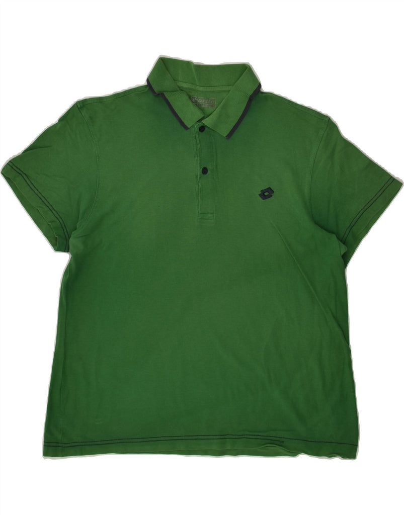 LOTTO Mens Polo Shirt XL Green Cotton | Vintage Lotto | Thrift | Second-Hand Lotto | Used Clothing | Messina Hembry 