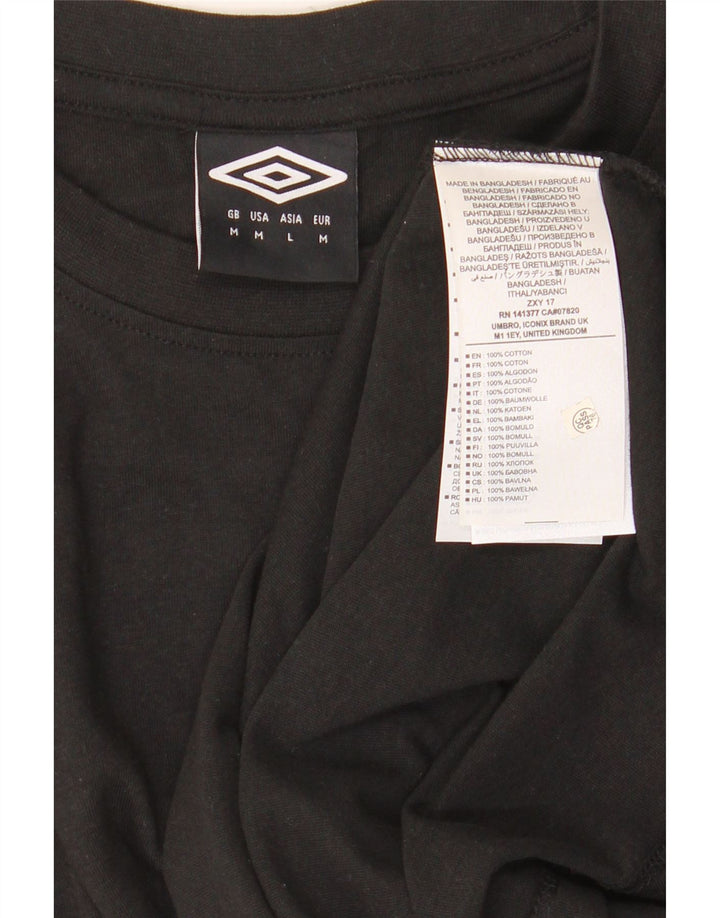 Umbro Mens T-Shirt Top Medium Black Cotton
