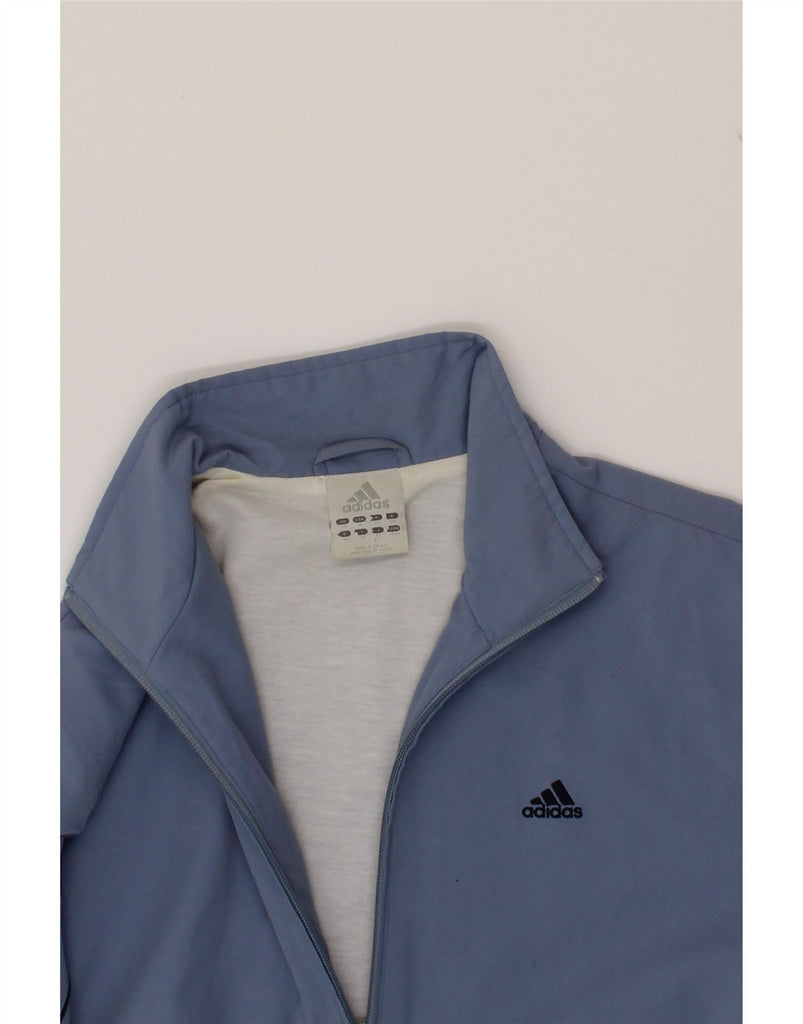 ADIDAS Womens Tracksuit Top Jacket UK 14 Medium Blue Polyester Vintage Adidas and Second-Hand Adidas from Messina Hembry 