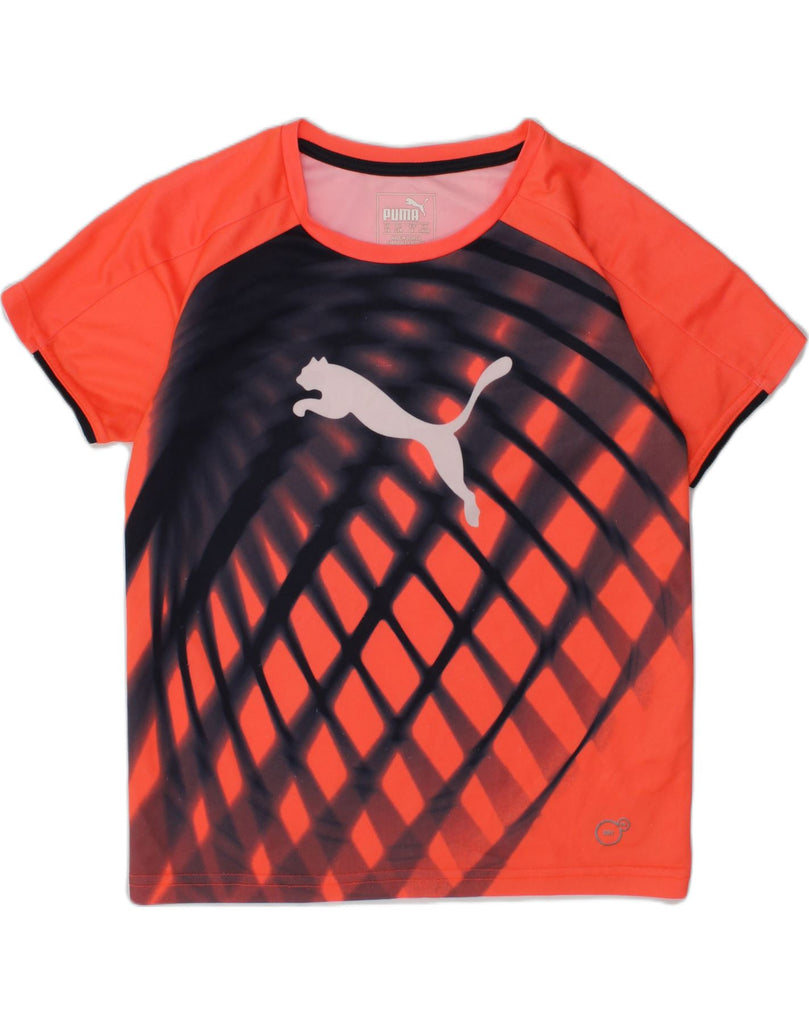 PUMA Boys Graphic T-Shirt Top 7-8 Years Orange Polyester | Vintage Puma | Thrift | Second-Hand Puma | Used Clothing | Messina Hembry 