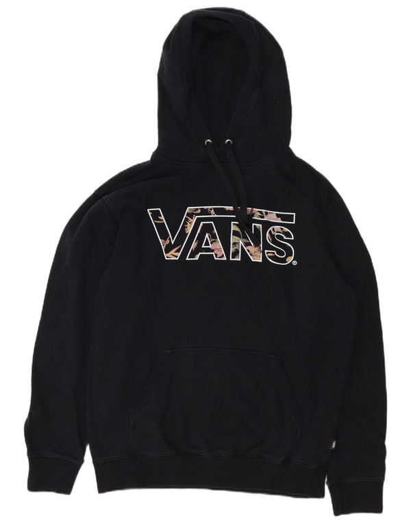 VANS Mens Graphic Hoodie Jumper Large Black Cotton
