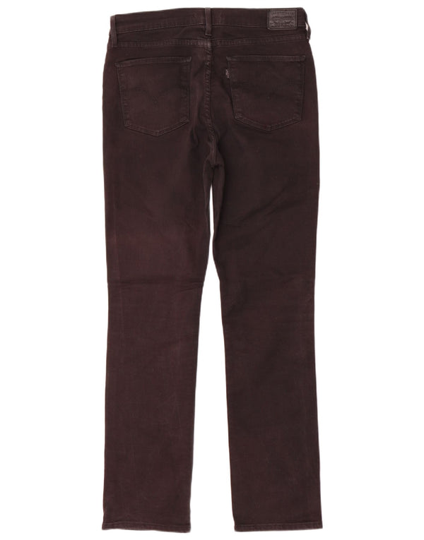 Levi's Womens 724 High Rise Straight Jeans W31 L30 Black Cotton