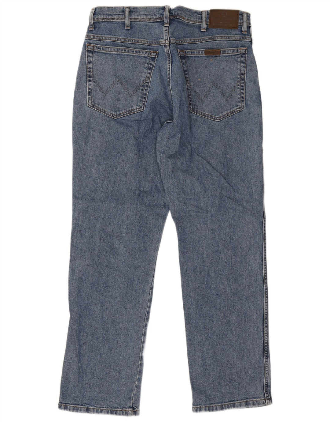 Wrangler Mens Regular Fit Straight Jeans W34 L30 Blue Cotton