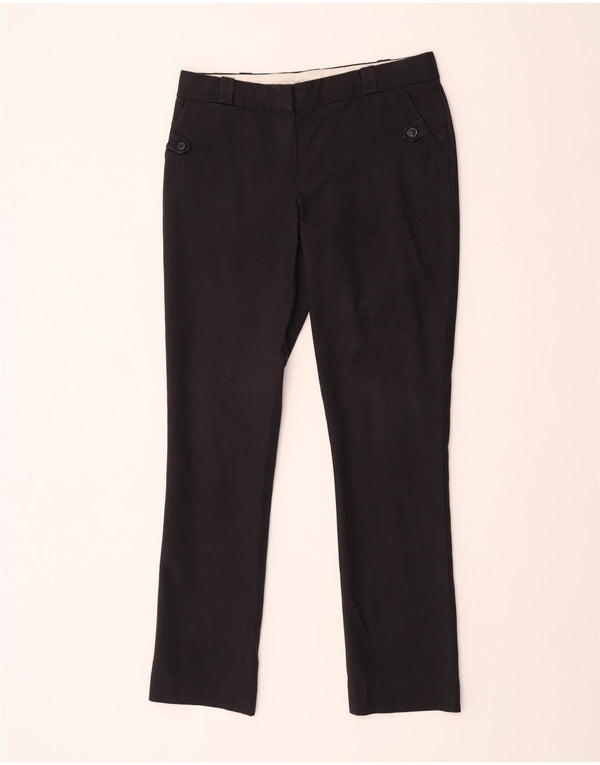 Massimo Dutti Womens Slim Chino Trousers EU 40 Medium W30 L31 Black Cotton