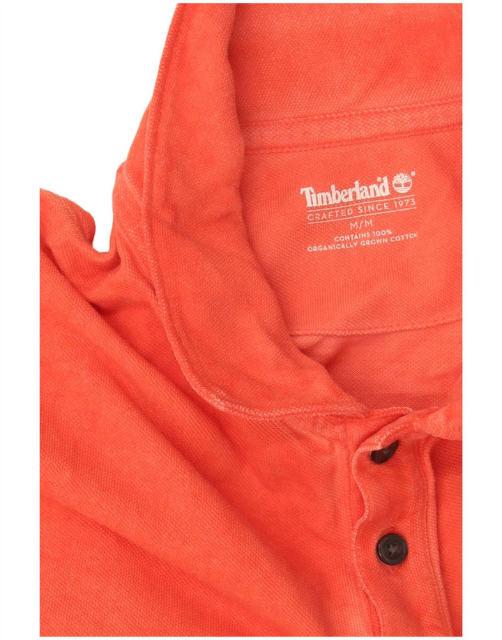 Timberland Mens Polo Shirt Medium Orange Cotton