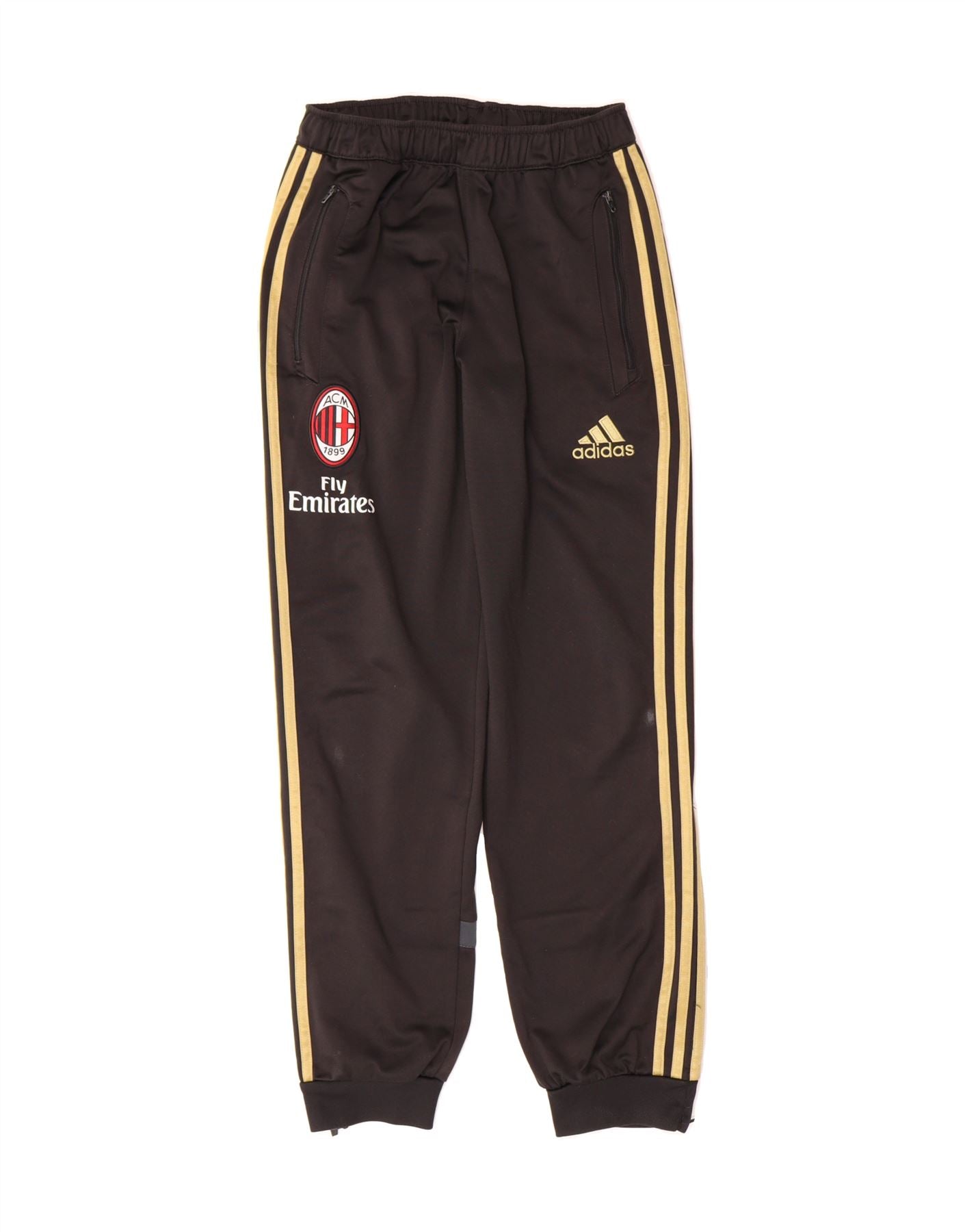 ADIDAS Boys AC Milan Tracksuit Trousers Joggers 13-14 Years Black