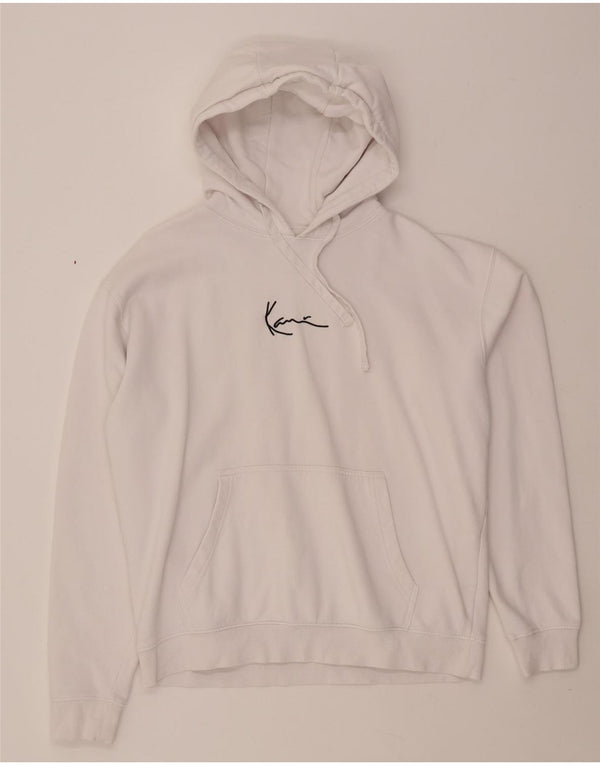 KARL KANI Mens Loose Fit Graphic Hoodie Jumper Small White Cotton