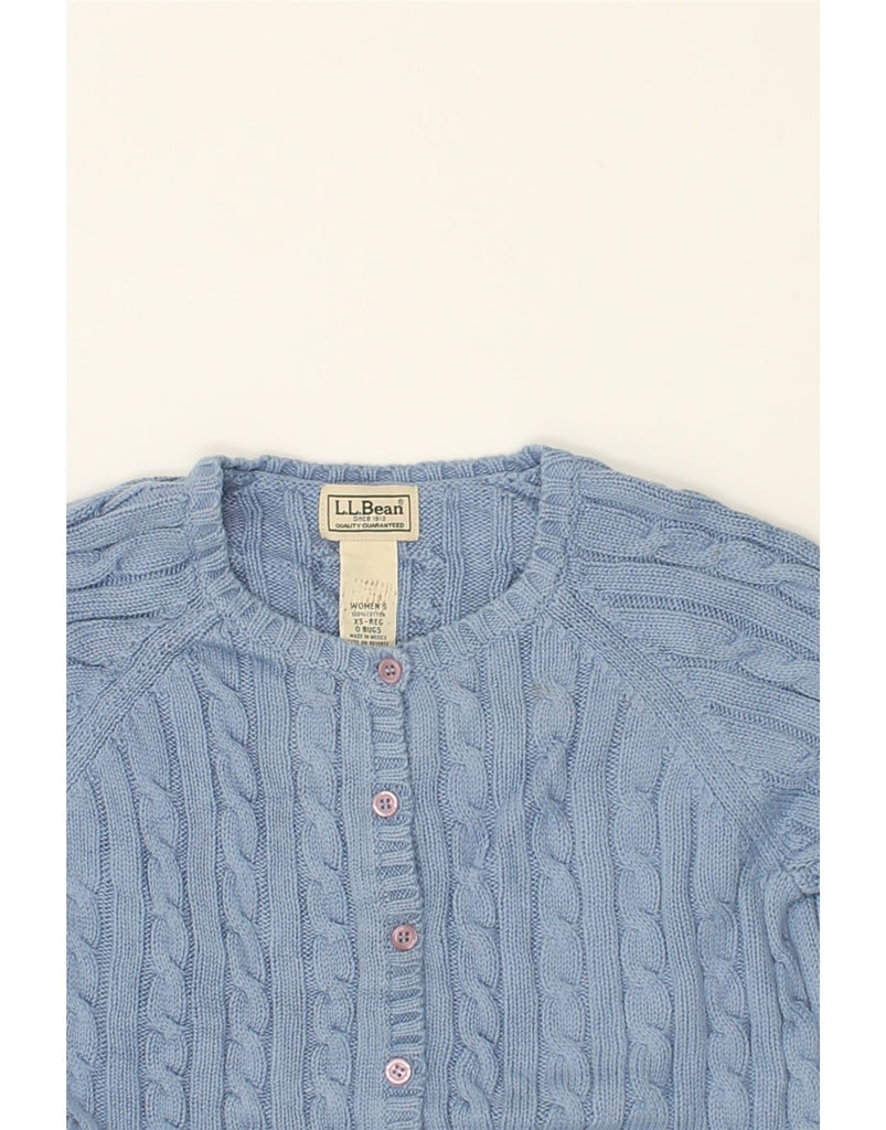 L.L.BEAN Womens Cardigan Sweater UK 6 XS Blue Cotton | Vintage L.L.Bean | Thrift | Second-Hand L.L.Bean | Used Clothing | Messina Hembry 
