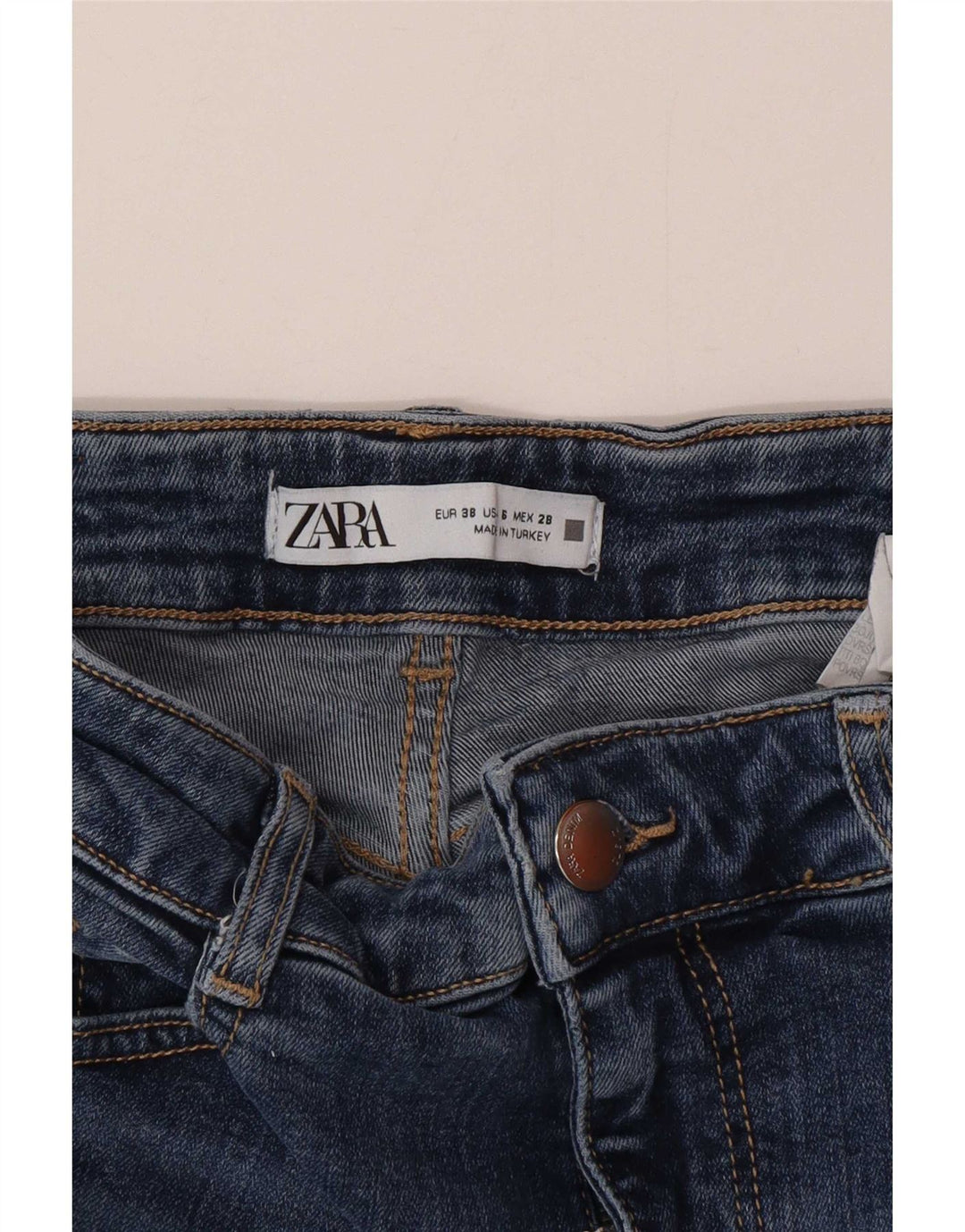 Zara Womens Flared Jeans EU 38 Small W28 L32 Blue Cotton