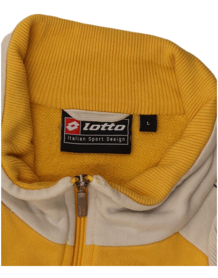 LOTTO Womens Tracksuit Top Jacket UK 16 Large Yellow Colourblock