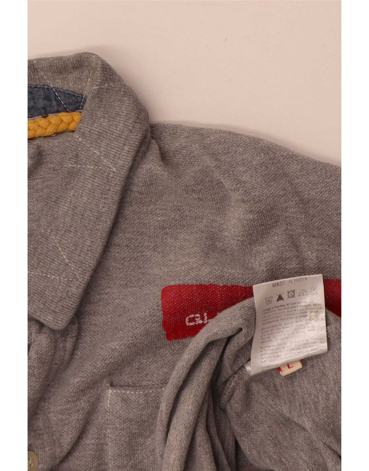Guru Mens Polo Shirt Large Grey Cotton