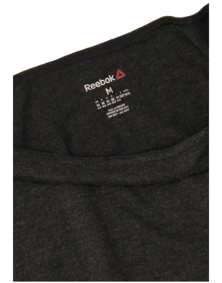 REEBOK Womens Top Long Sleeve UK 12/14 Medium Grey Polyester