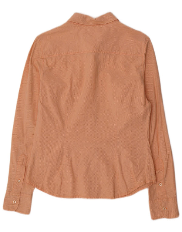 Tommy Hilfiger Womens Shirt US 8 Medium Orange Gingham Cotton