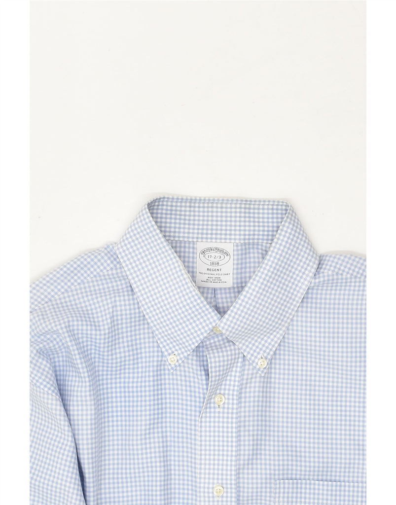 BROOKS BROTHERS Mens Regent Shirt Size 17 2/3 XL Blue Gingham Cotton | Vintage Brooks Brothers | Thrift | Second-Hand Brooks Brothers | Used Clothing | Messina Hembry 
