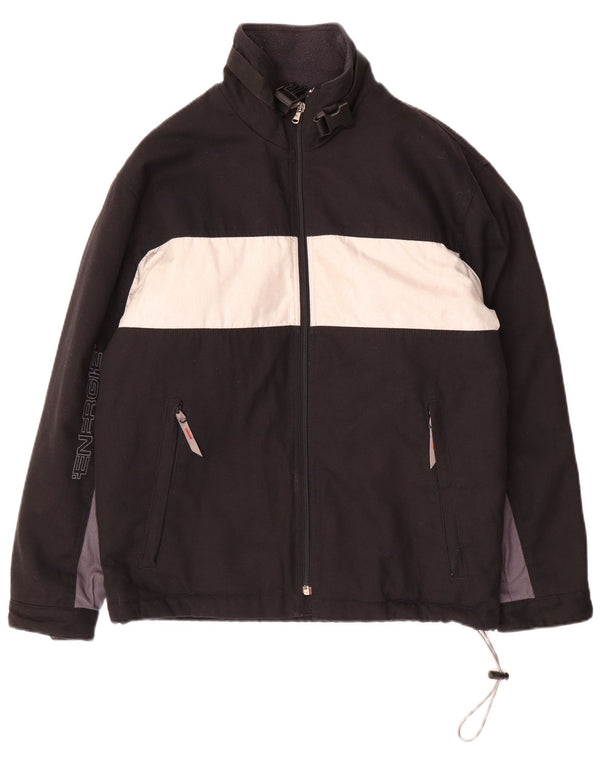 Energie Mens Windbreaker Jacket UK 36 Small Black Colourblock Polyester