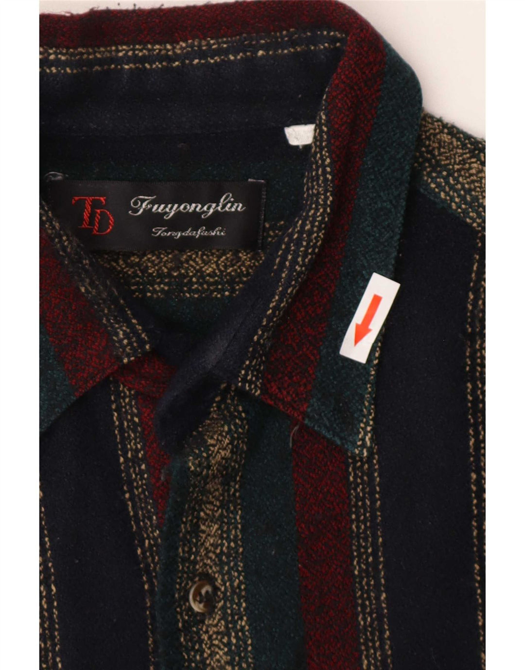Vintage Mens Flannel Shirt Medium Multicoloured Striped