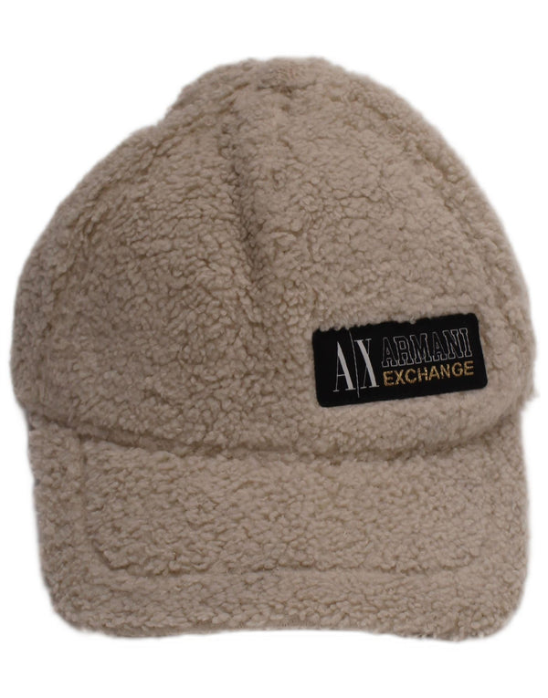 Armani Exchange Mens Fleece Baseball Cap One Size Off White Polyester