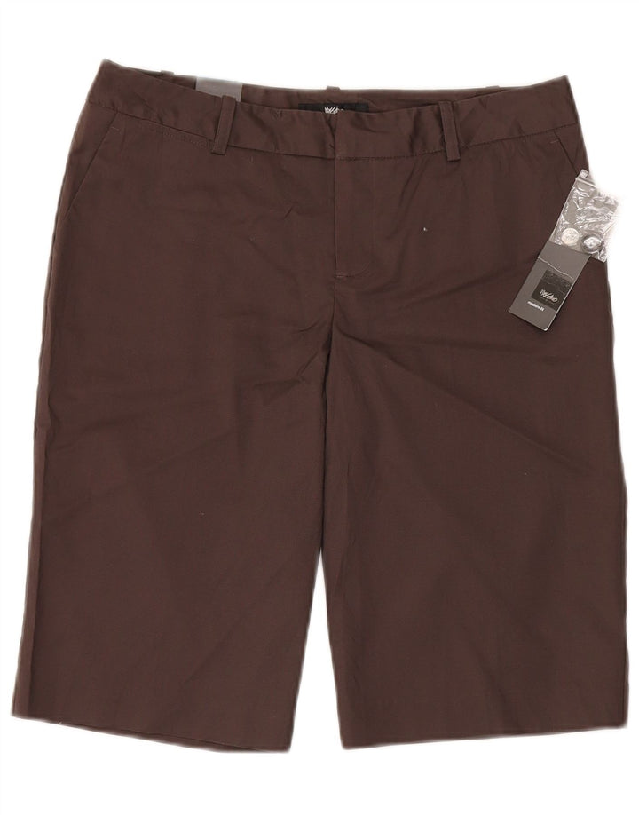 Mossimo Womens Stretch Bermuda Shorts W32 Large Brown Cotton